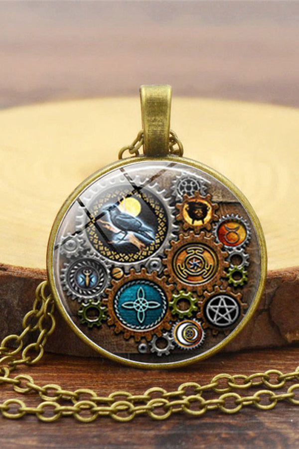 Steampunk Mechanical Time Gem Necklace