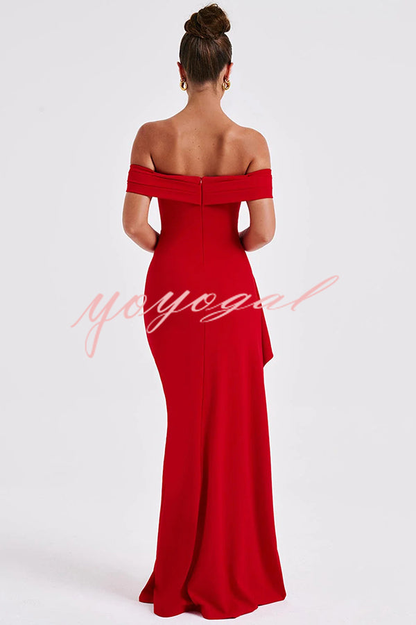 Sexy Lady Off Shoulder High Slit Maxi Dress