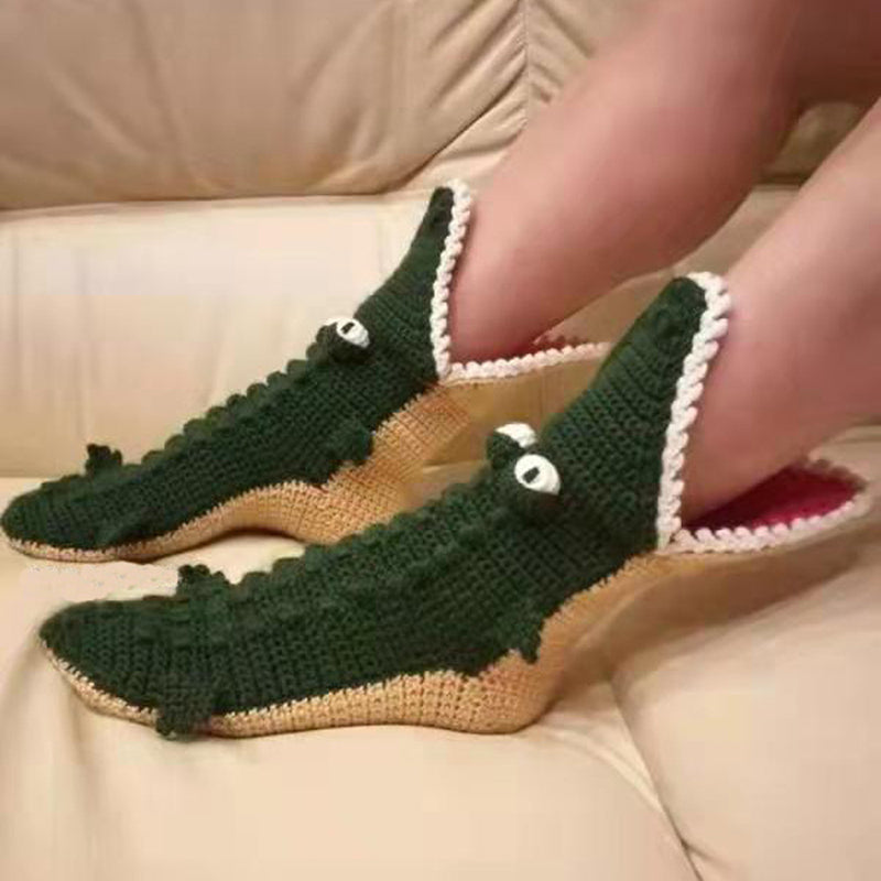 Christmas Knitted Crocodile Socks