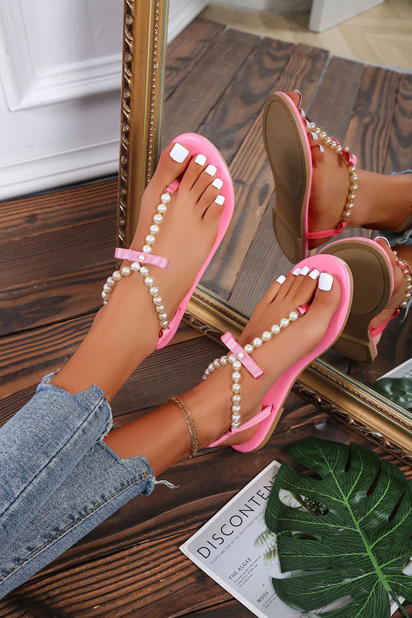 Casual Fashionable Pearl Beaded Sandals