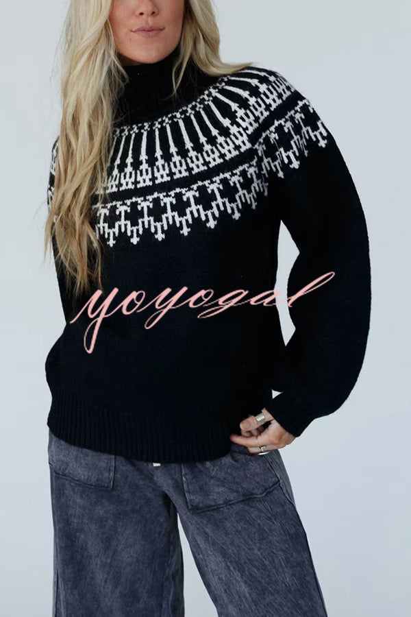 Christmas Thickened Turtleneck Long Sleeve Knitted Sweater