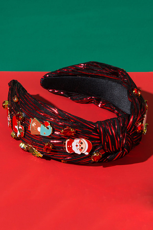 Christmas Colorful Diamond Alloy Embellished Fabric Headband