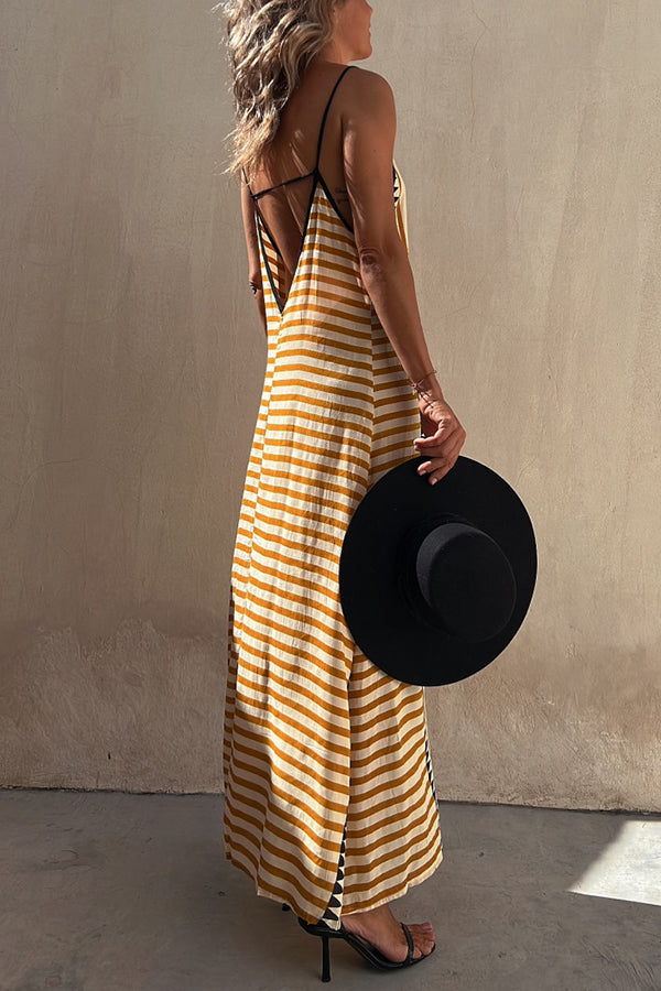 Take A Trip Ethnic Print Backless A-line Maxi Dress