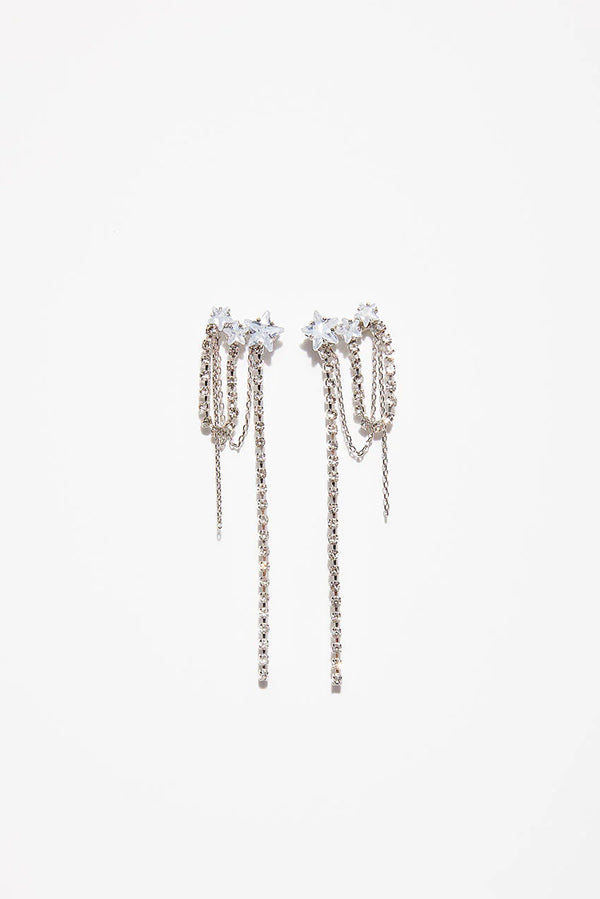 SHASHI GLITZY EARRINGS - SILVER