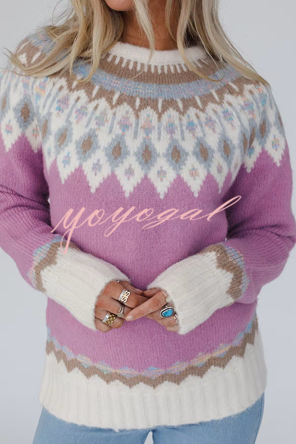 Christmas Thickened Round Neck Long Sleeve Knitted Sweater