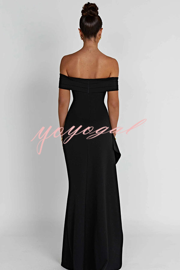 Sexy Lady Off Shoulder High Slit Maxi Dress