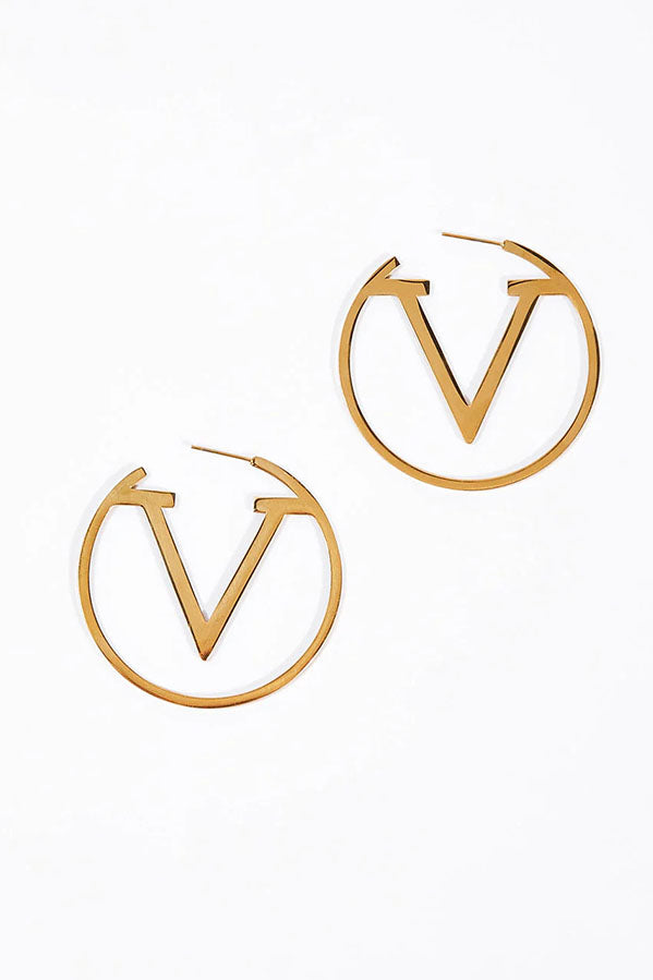 Simple Letter Hollow Earrings