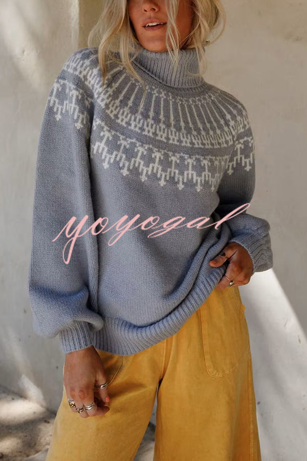 Christmas Thickened Turtleneck Long Sleeve Knitted Sweater