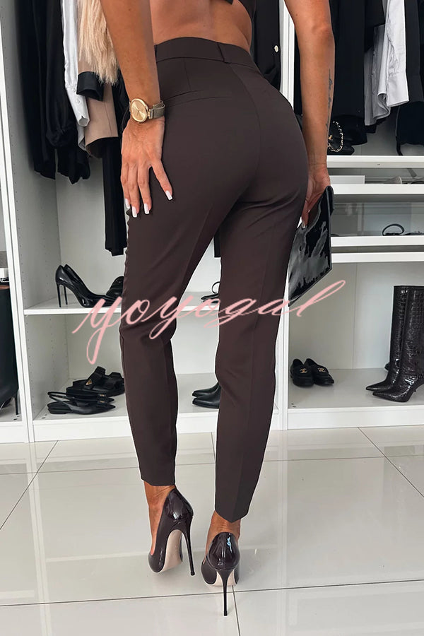 Feeling of Confidence High Rise Pocketed Tapered Pants