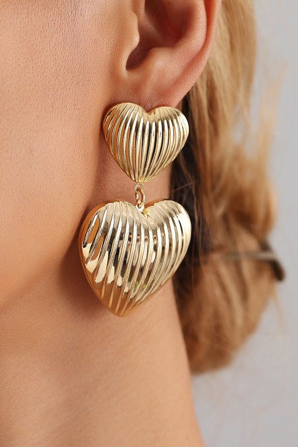 Double Heart Temperament Light Luxury Retro Earrings