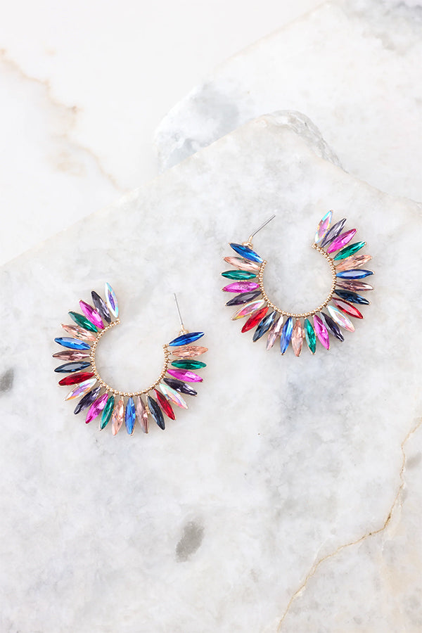 Rainbow Hoop Earrings