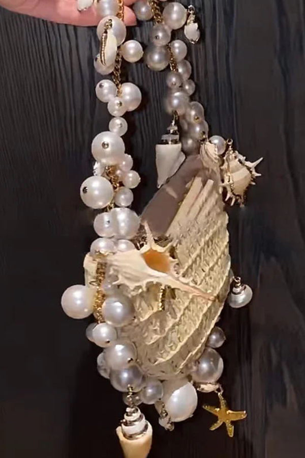 Versatile Pearl Conch Handbag