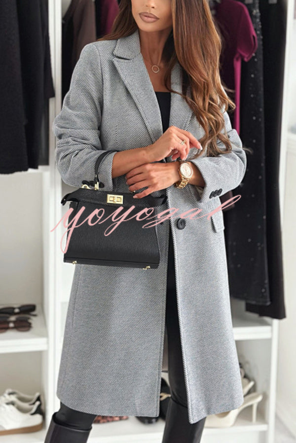 Fashionable Casual Lapel Long Sleeve Single Breasted Loose Coat