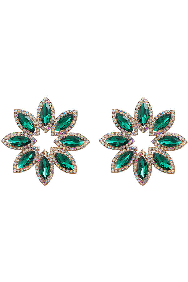 Diamond Floral Earrings