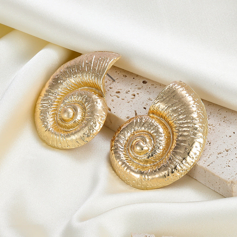 Fake Beach Style Conch Alloy Stud Earrings