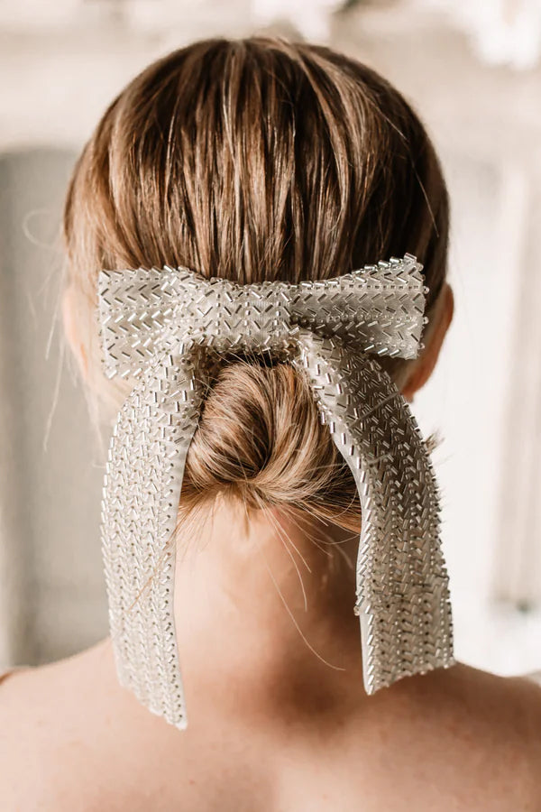 Glass Diamond Beaded Hair Bow