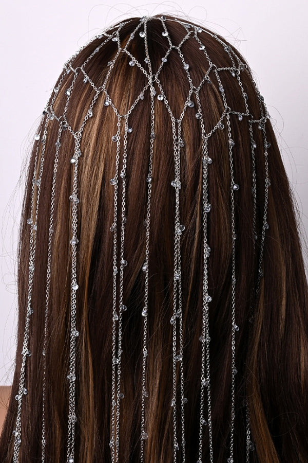 Light Luxury Rhinestone Tassel Headband