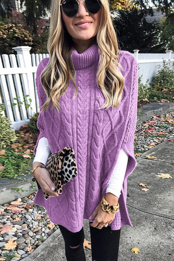 Till It's Over High Neck Cape Sweater