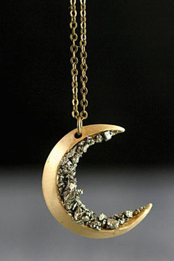 Vintage Moon-shaped Diamond Necklace