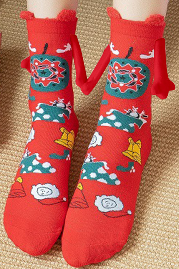 Christmas Cute Couple Magnetic Socks