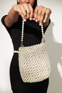 Pearl Bucket Shoulder Grab Handbag