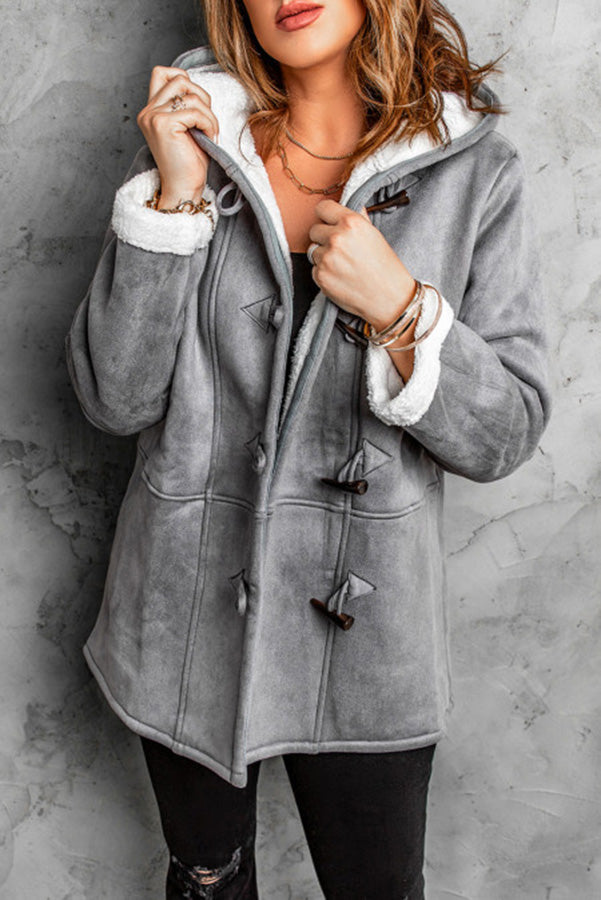 Cozy Sunday Charm Fleece Suede Hooded Coat