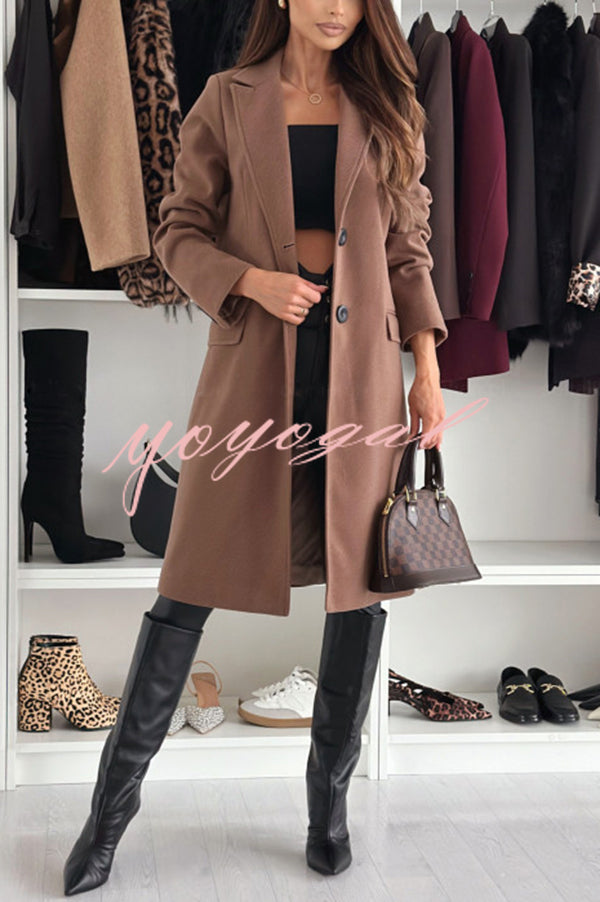 Fashionable Casual Lapel Long Sleeve Single Breasted Loose Coat