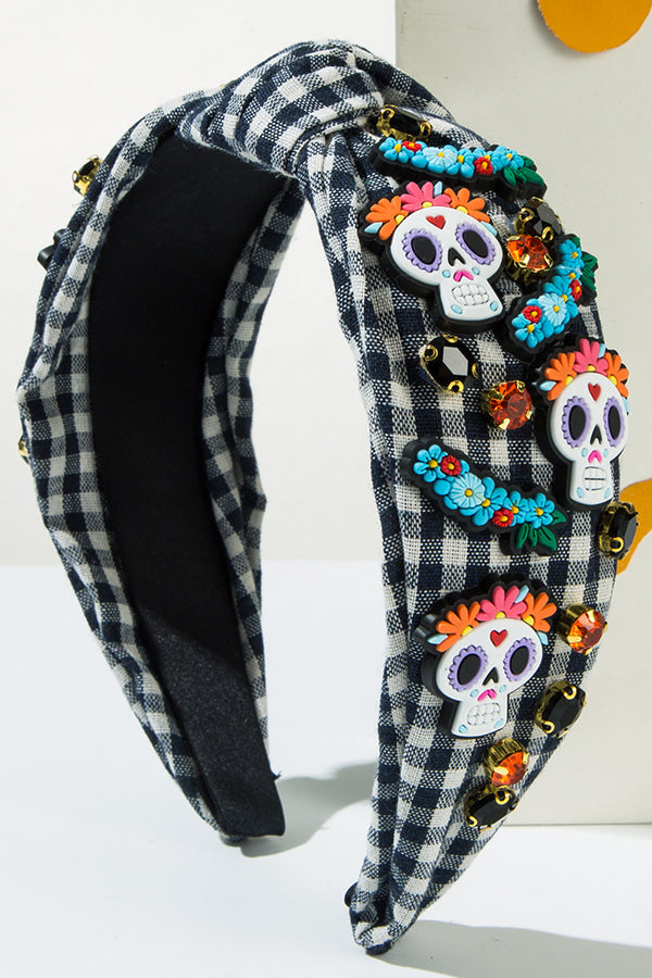 Halloween Spooky Pumpkin Skull Fabric Hair Accessory