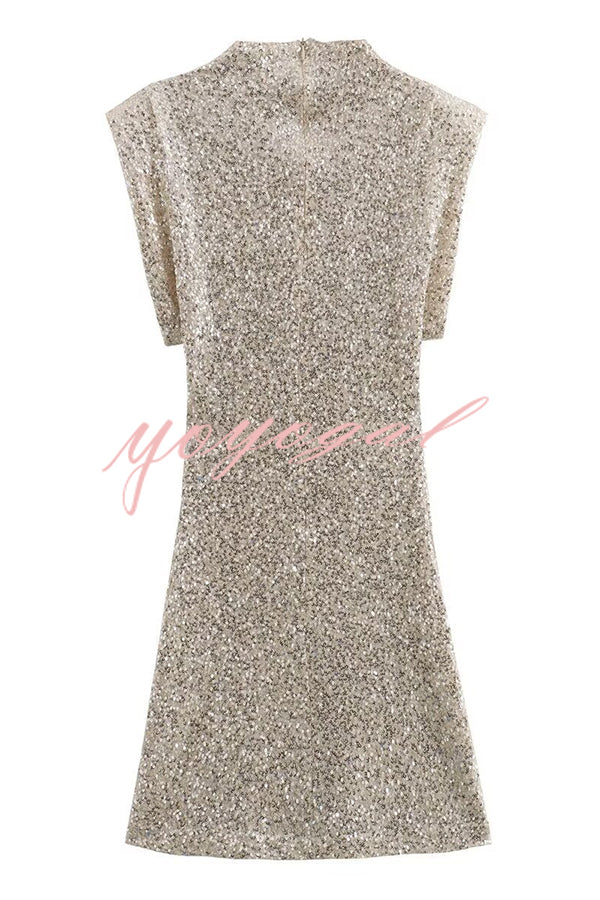 Adorable Sexy Vibes Sequin Wide Sleeve Mini Dress