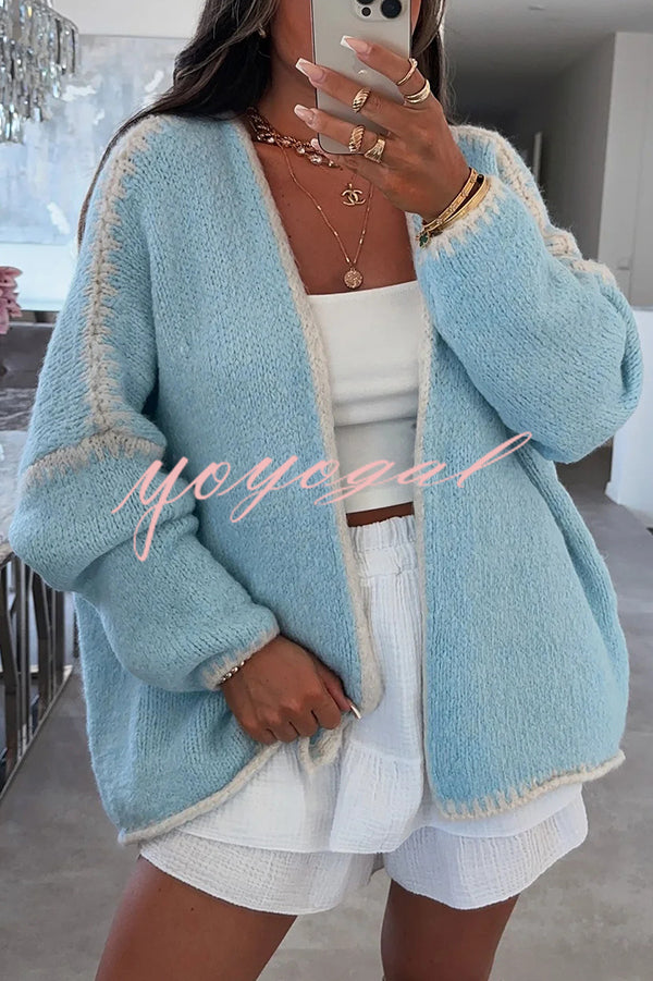 Fashionable Casual Long-sleeved Loose Knitted Cardigan