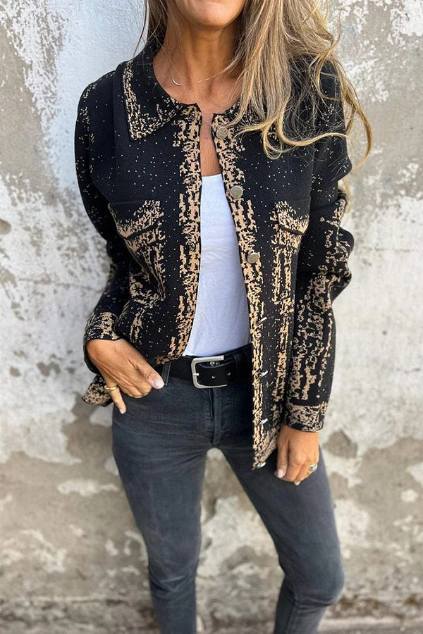 Fashionable Lapel Metal Buckle Casual Loose Jacket