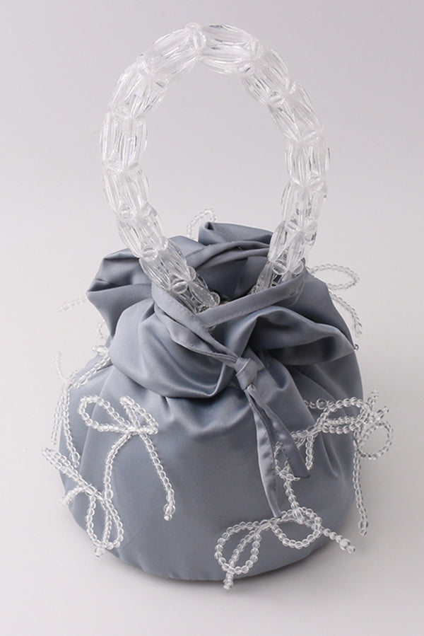 Drop-shaped Crystal-embellished Handmade Fabric Tote