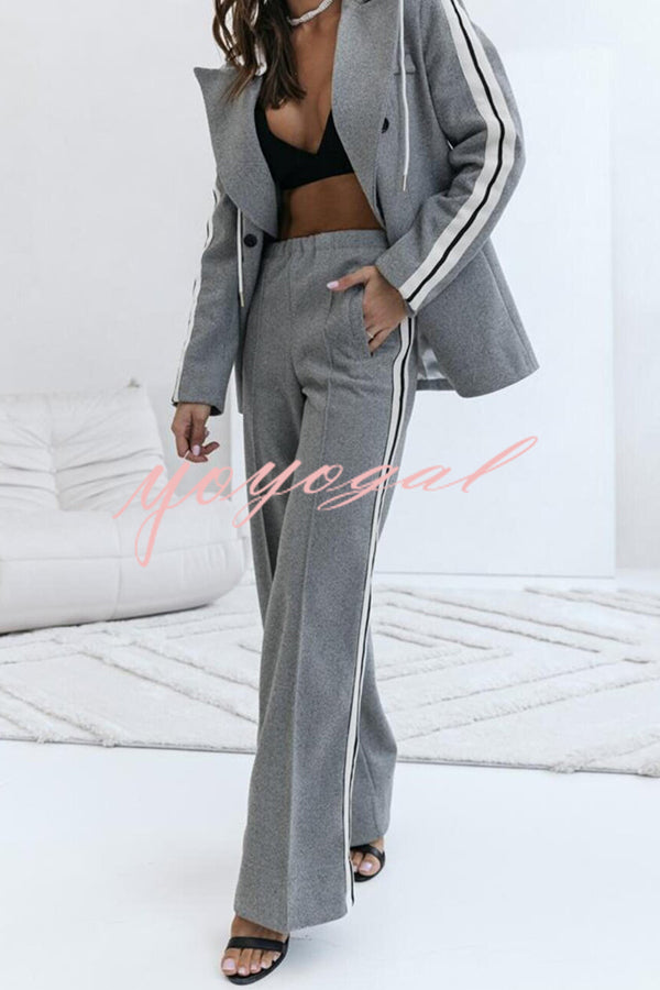 Easy Street Sporty Patchwork Elastic Waist Pocketed Loose Pants