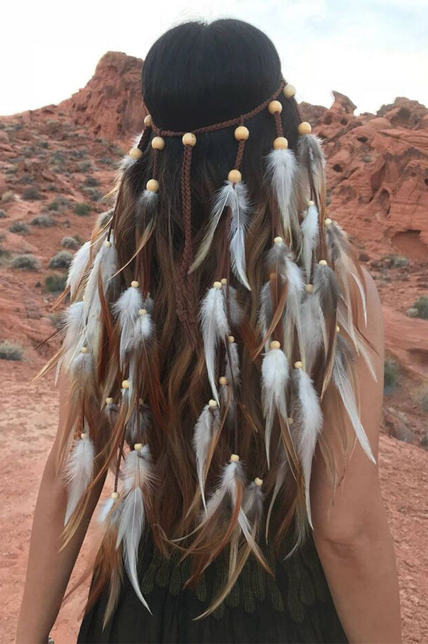 Bohemian Peacock Feather Headband