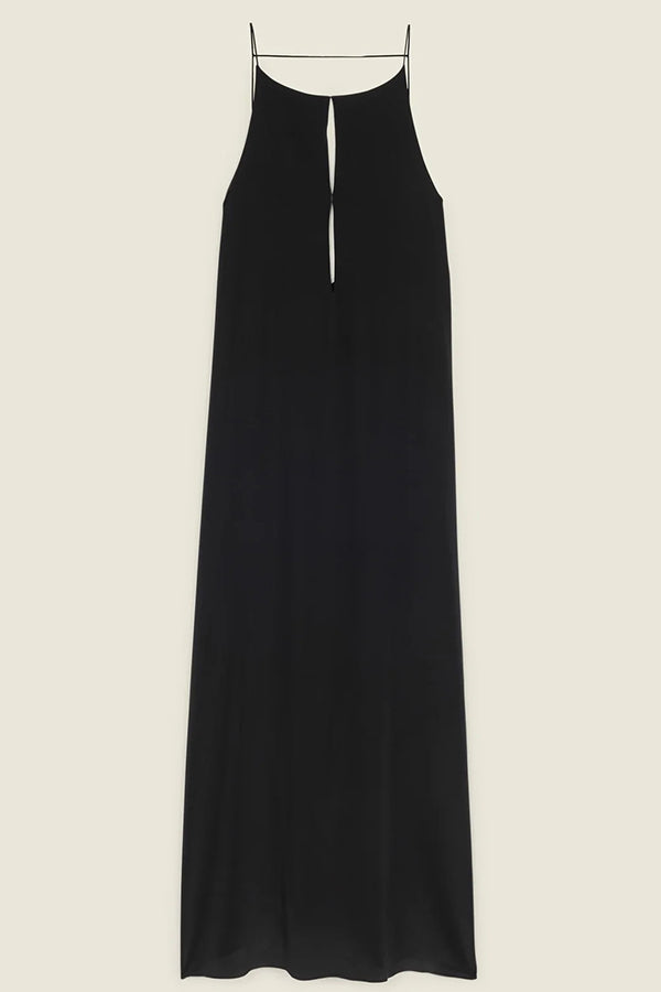 Sexy Satin Cutout Sling Backless Maxi Dress