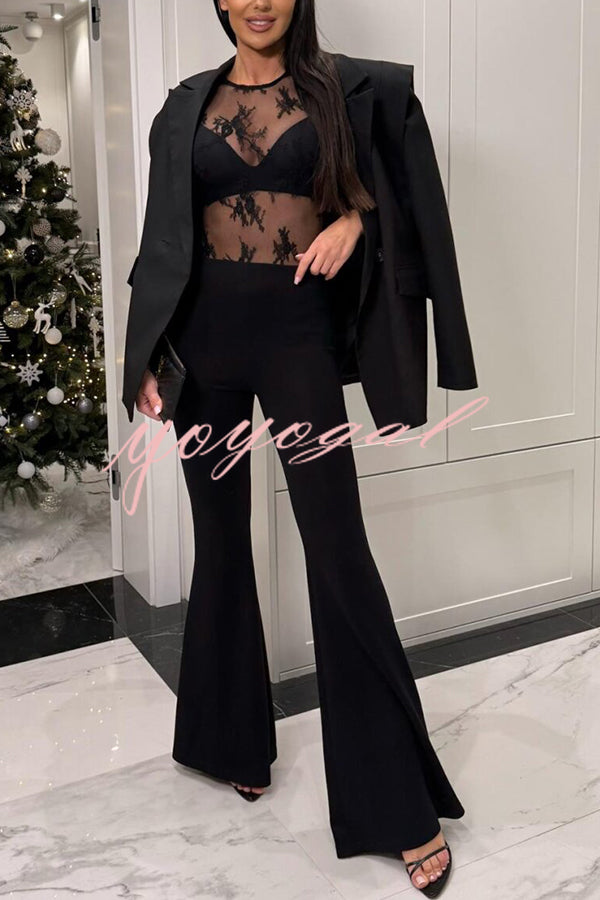 Elegant Touch High Waist Stretch Flared Pants